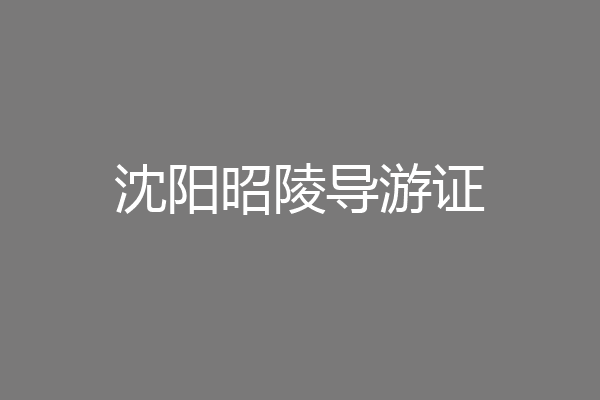 沈阳昭陵导游证