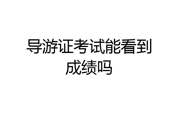 导游证考试能看到成绩吗