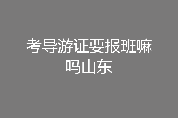 考导游证要报班嘛吗山东
