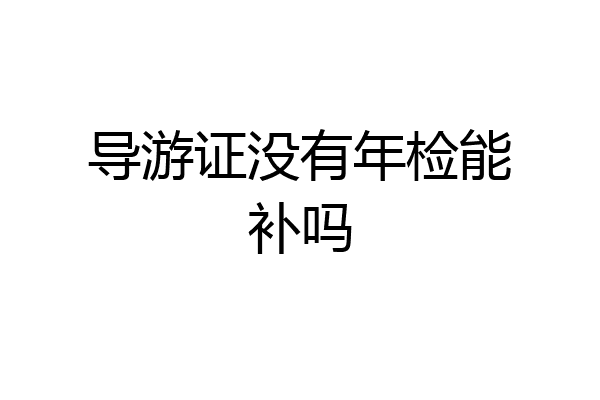导游证没有年检能补吗