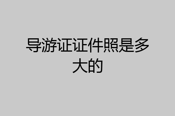 导游证证件照是多大的