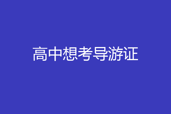 高中想考导游证