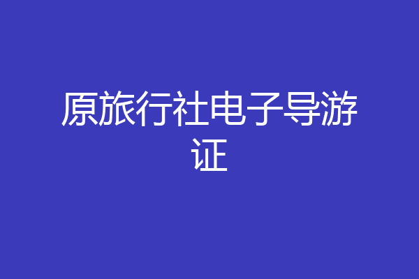 原旅行社电子导游证