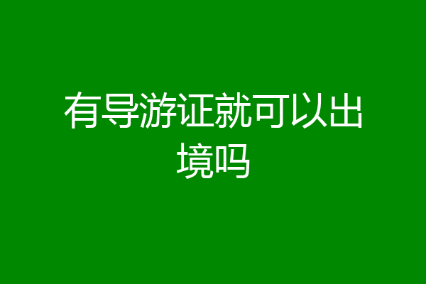 有导游证就可以出境吗
