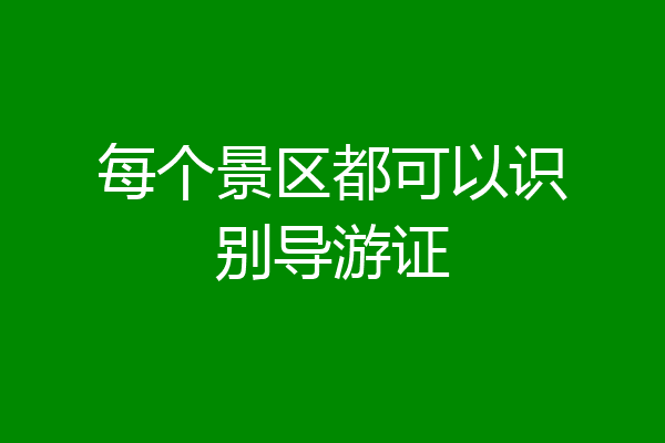 每个景区都可以识别导游证