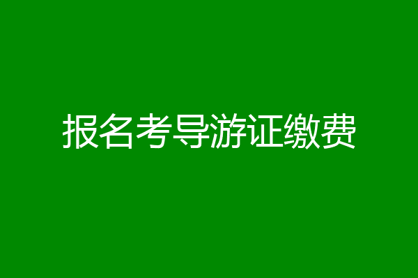 报名考导游证缴费