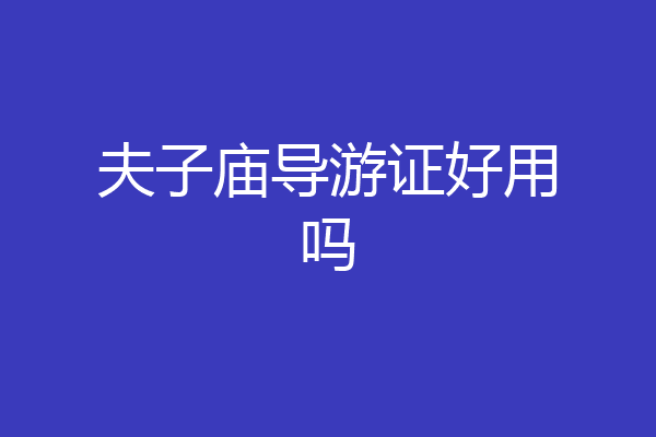 夫子庙导游证好用吗