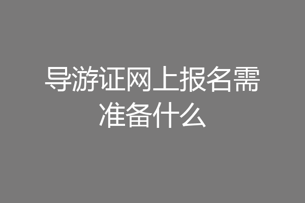 导游证网上报名需准备什么
