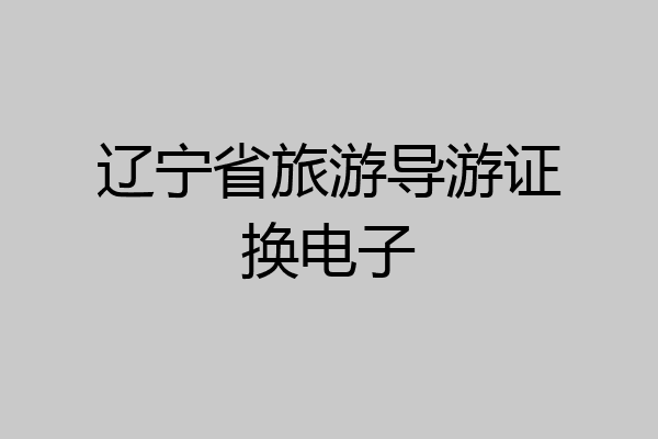 辽宁省旅游导游证换电子