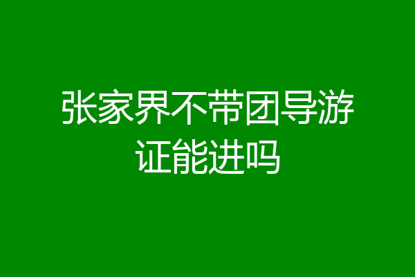张家界不带团导游证能进吗