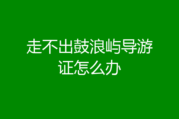 走不出鼓浪屿导游证怎么办