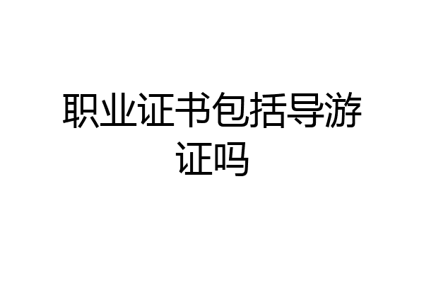 职业证书包括导游证吗