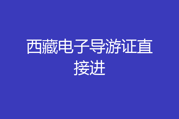 西藏电子导游证直接进
