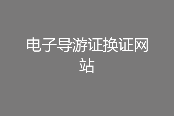 电子导游证换证网站
