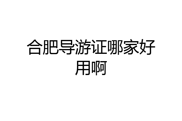 合肥导游证哪家好用啊
