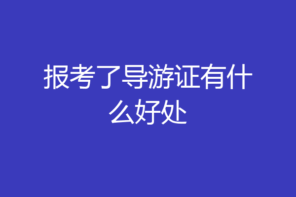 报考了导游证有什么好处