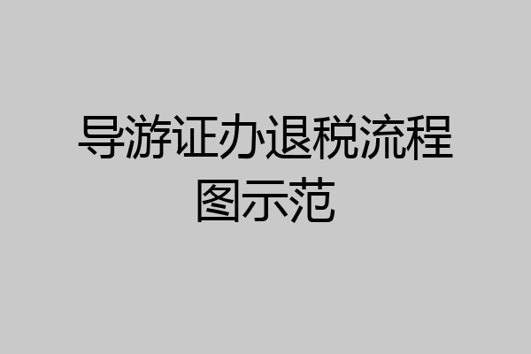 导游证办退税流程图示范