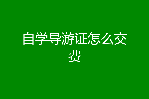 自学导游证怎么交费