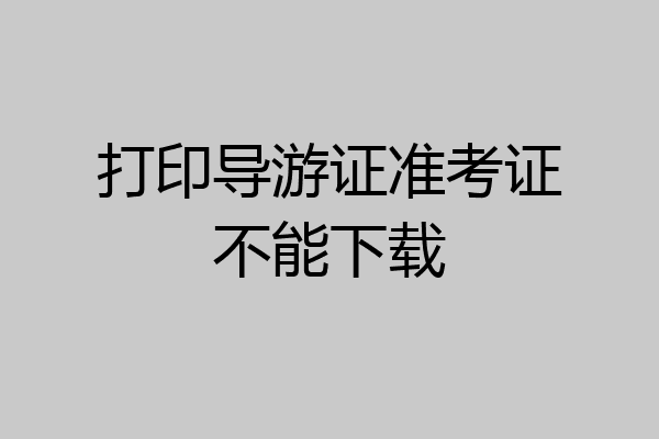 打印导游证准考证不能下载