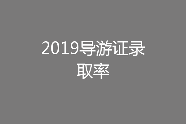 2019导游证录取率