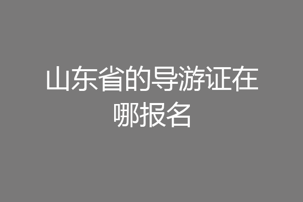 山东省的导游证在哪报名