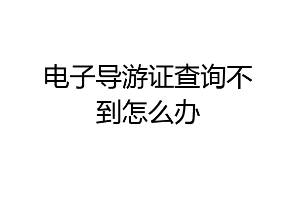 电子导游证查询不到怎么办