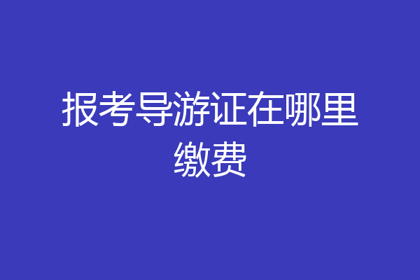 报考导游证在哪里缴费