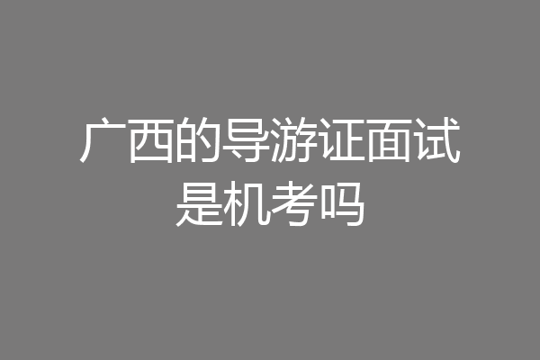 广西的导游证面试是机考吗