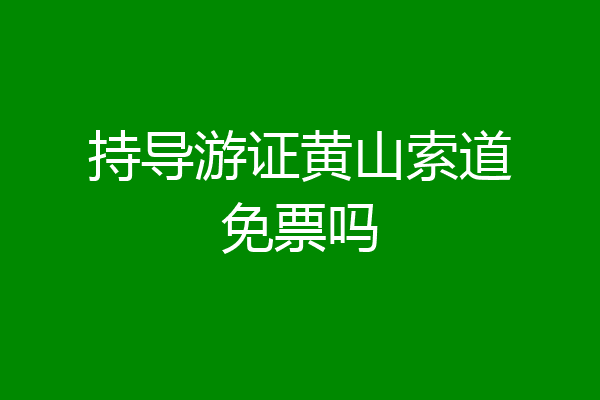 持导游证黄山索道免票吗