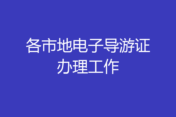 各市地电子导游证办理工作
