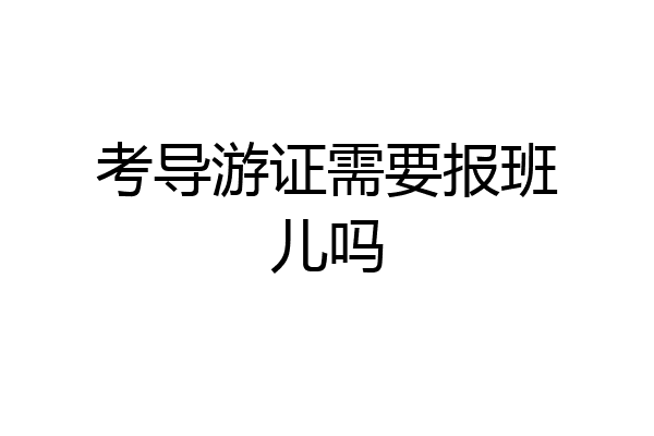 考导游证需要报班儿吗