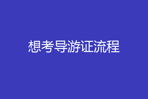 想考导游证流程