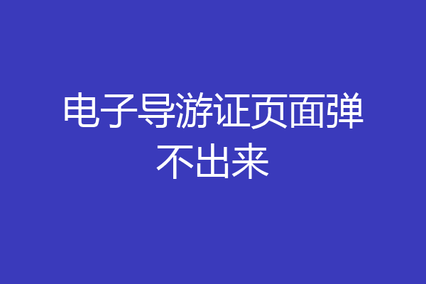 电子导游证页面弹不出来