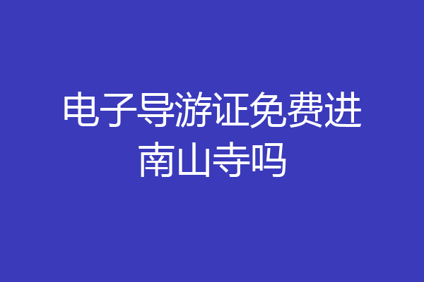电子导游证免费进南山寺吗