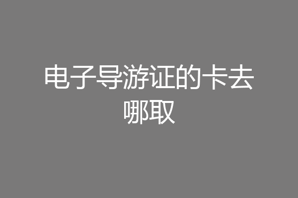 电子导游证的卡去哪取