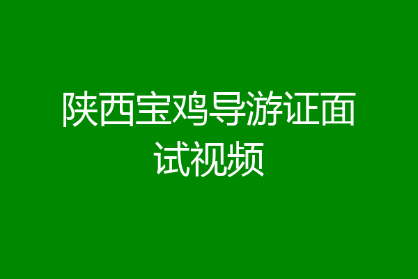 陕西宝鸡导游证面试视频
