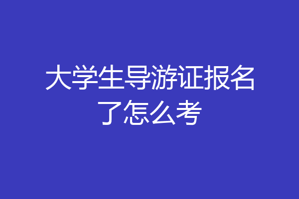 大学生导游证报名了怎么考