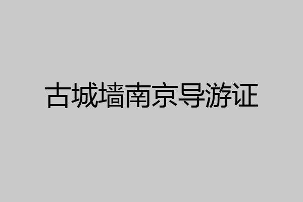古城墙南京导游证