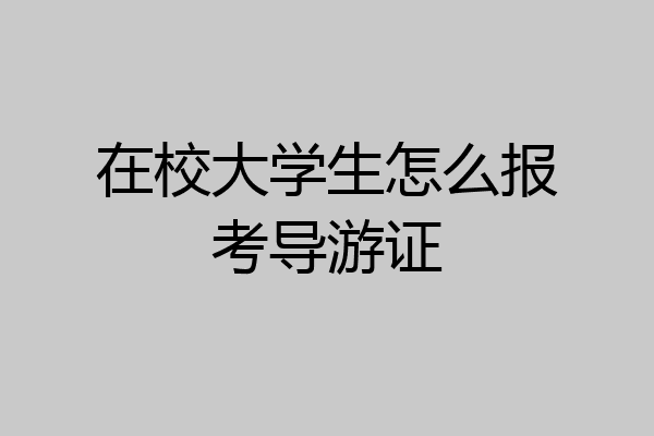 在校大学生怎么报考导游证