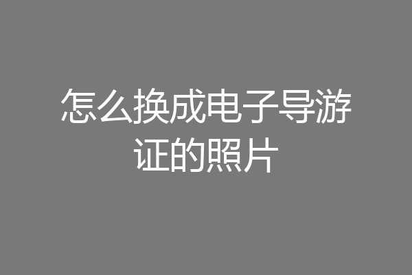 怎么换成电子导游证的照片