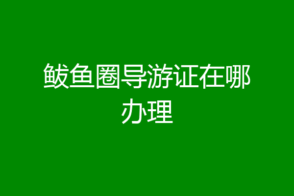 鲅鱼圈导游证在哪办理