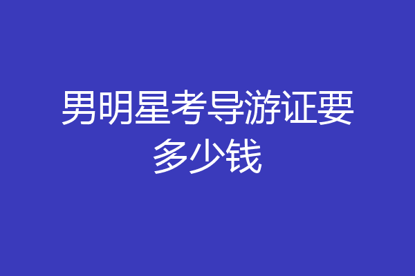 男明星考导游证要多少钱