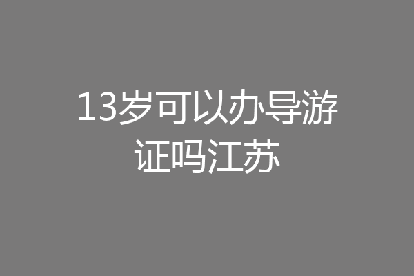 13岁可以办导游证吗江苏