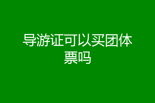 导游证可以买团体票吗