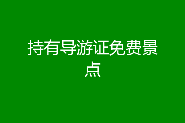 持有导游证免费景点