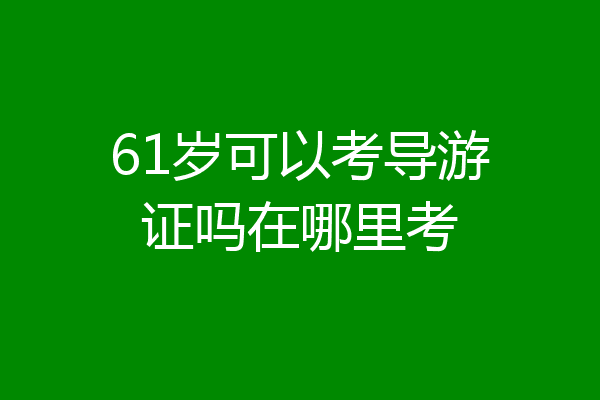 61岁可以考导游证吗在哪里考