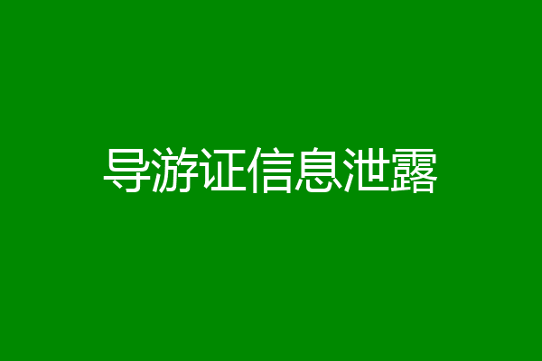 导游证信息泄露