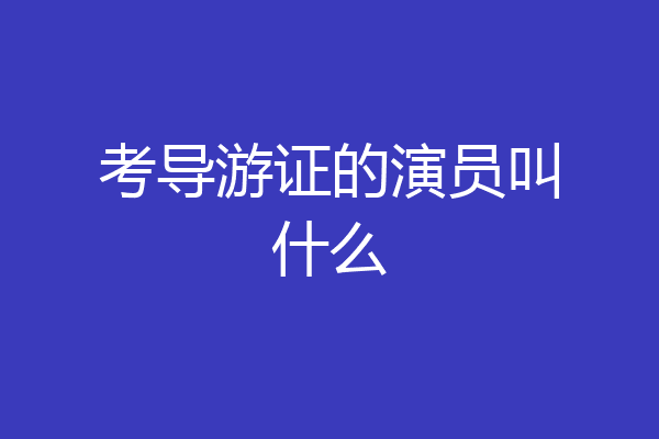 考导游证的演员叫什么