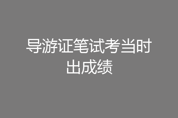 导游证笔试考当时出成绩