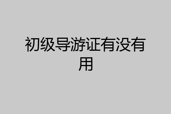 初级导游证有没有用